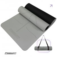 Коврик для йоги и фитнеса EasyFit Polarity stone с ремнем