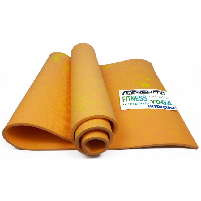 Килимок для йоги та фітнеса EasyFit PER Premium Mat 8 мм + Чохол помаранчевий