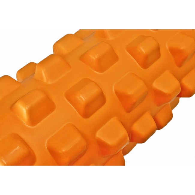 Массажный ролик EasyFit Grid Roller PRO 33 см Оранжевый
