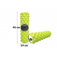 Масажний ролик EasyFit Grid Roller Extreme 45 см Салатовий