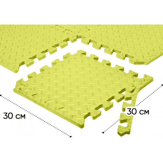 Татами мат EasyFit 8 шт (30х30х1 см) ласточкин хвост желтый