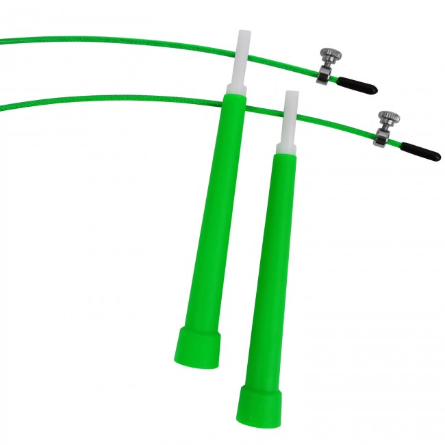 Скоростная скакалка EasyFit Speed Cable Rope 3 м со стальным тросом зеленая