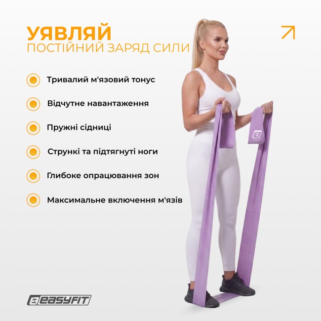 Лента для пилатеса EasyFit EPP 0.65 мм пурпурная