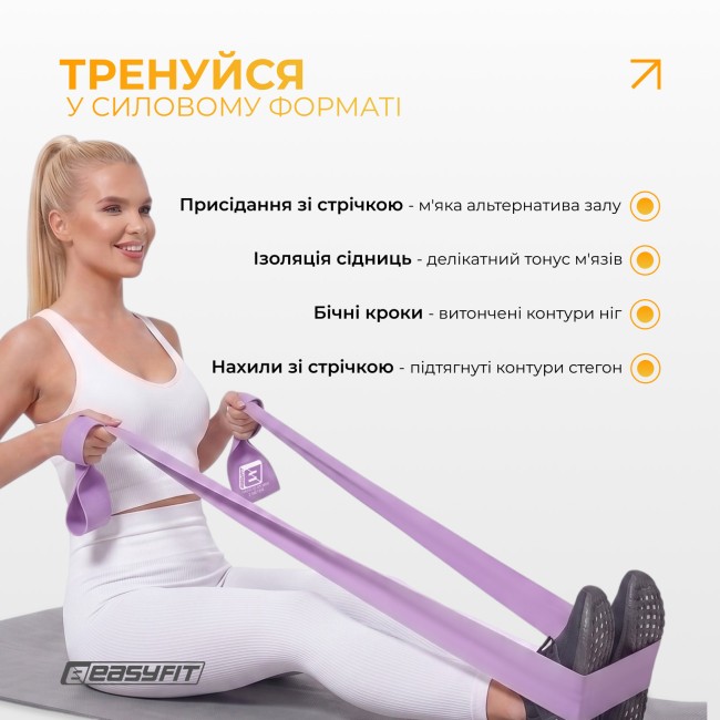 Лента для пилатеса EasyFit EPP 0.65 мм пурпурная