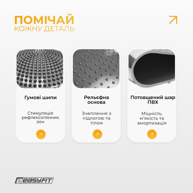 Балансировочная подушка массажная EasyFit Balance Cushion-A серая + насос