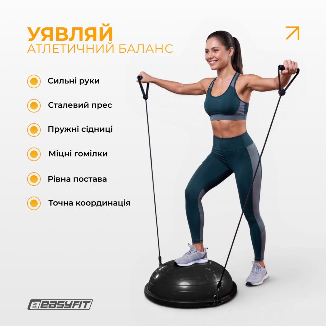 Балансировочная платформа EasyFit BOSU 60 см черная