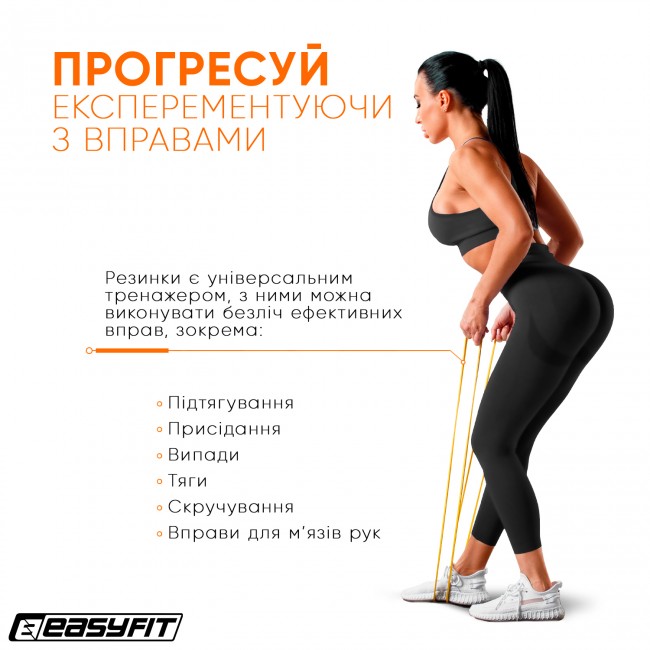 Резинка для подтягивания и спорта EasyFit 1-6 кг Желтая