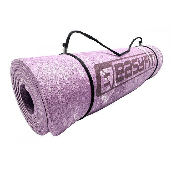 Коврик для йоги и фитнеса EasyFit PER Premium Mat 8 мм + Чехол фиолетовый
