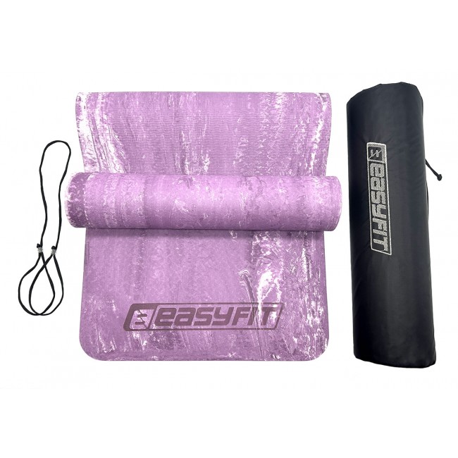 Коврик для йоги и фитнеса EasyFit PER Premium Mat 8 мм + Чехол фиолетовый