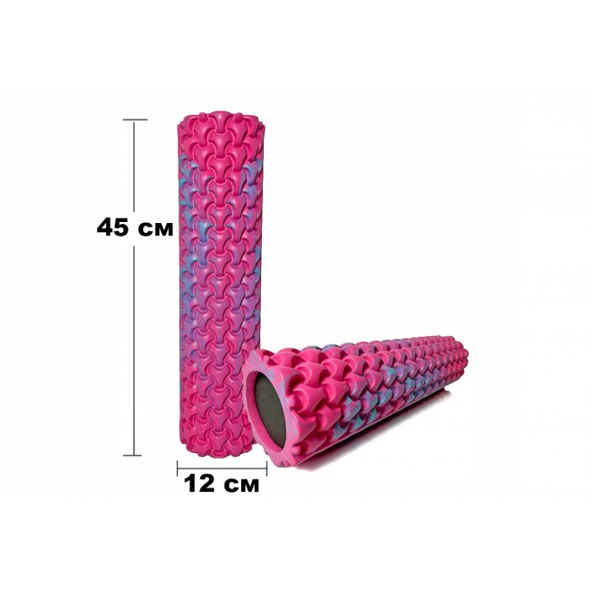 Массажный ролик EasyFit Plexus 45 см Розовый-голубой Массажный ролик EasyFit Plexus 45 см Розовый-голубой