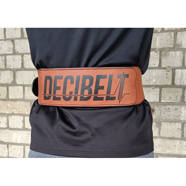 Пояс атлетический EasyFit DeciBelt (кожа) коричневый M