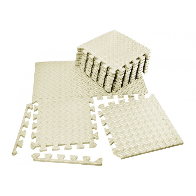 Татами мат EasyFit 8 шт (30х30х1 см) ласточкин хвост белый