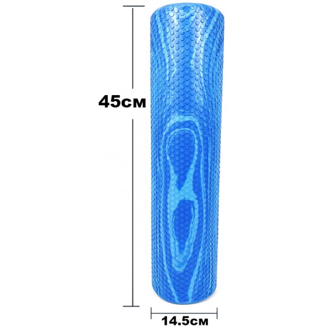 Массажный ролик EasyFit Foam Roller 45 см двухцветный Синий-голубой