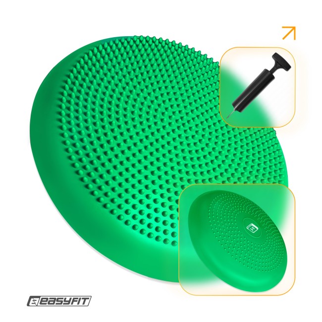 Балансировочная подушка массажная EasyFit Balance Cushion-A зеленая + насос