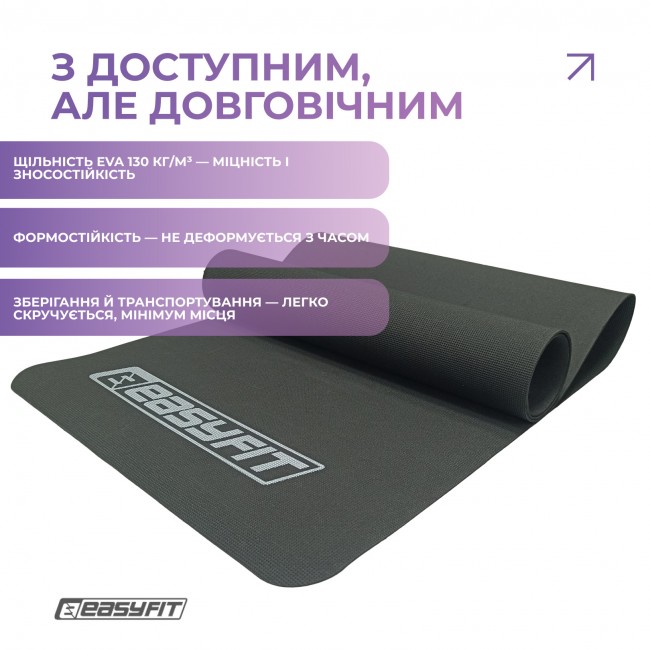 Коврик для фитнеса EasyFit EVA 3 мм (черный)