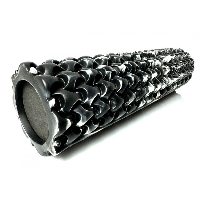 Массажный ролик EasyFit Plexus 45 см Черный-белый
