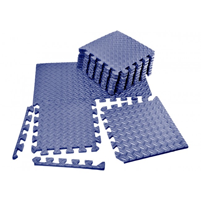 Татами мат EasyFit 8 шт (30х30х1 см) ласточкин хвост синий