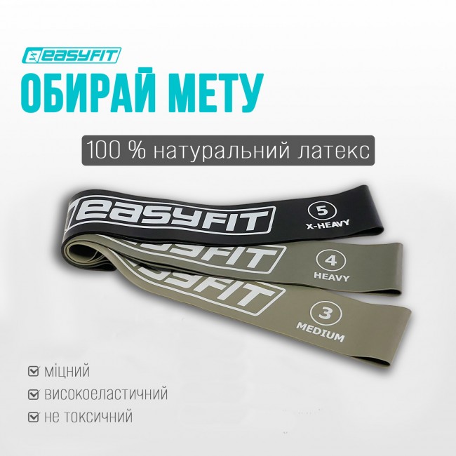 Резинки для фітнесу EasyFit MonoBand 10-20 кг набір 3 шт