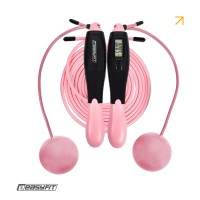 Скакалка для похудения EasyFit TwinRope 2,8м черно-розовый