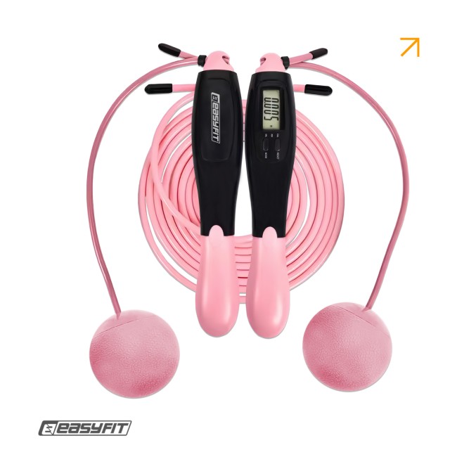 Скакалка для похудения EasyFit TwinRope 2,8м черно-розовый