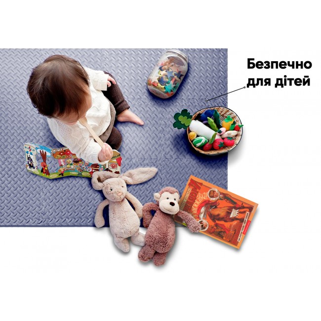 Татами мат EasyFit 8 шт (30х30х1 см) ласточкин хвост синий