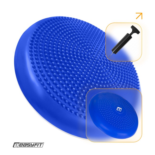 Балансировочная подушка массажная EasyFit Balance Cushion-A синяя + насос