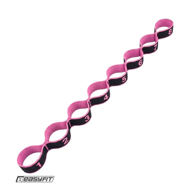 Эспандер лента EasyFit с петлями для тренировок розовый (EASY)