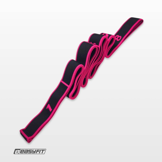 Эспандер лента EasyFit с петлями для тренировок розовый (EASY)