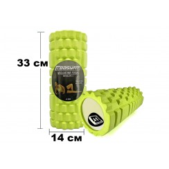 Масажний ролик EasyFit Grid Roller 33 см v.1.1 Салатовий