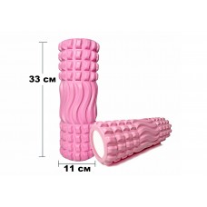 Масажний ролик EasyFit Wavyspines 33 см Рожевий