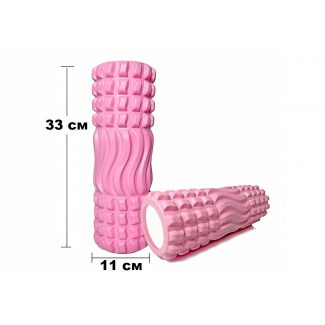 Масажний ролик EasyFit Wavyspines 33 см Рожевий Масажний ролик EasyFit Wavyspines 33 см Рожевий