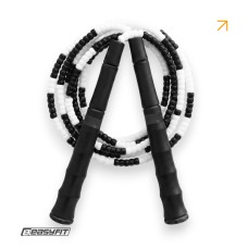 Бисерная скакалка EasyFit FreeRope 2,7м (черно-белая)