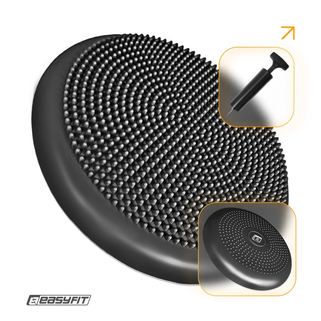 Балансировочная подушка массажная EasyFit Balance Cushion-A черная + насос