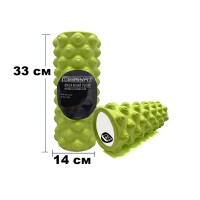 Массажный ролик EasyFit Grid Roller Extreme 33 см Салатовый