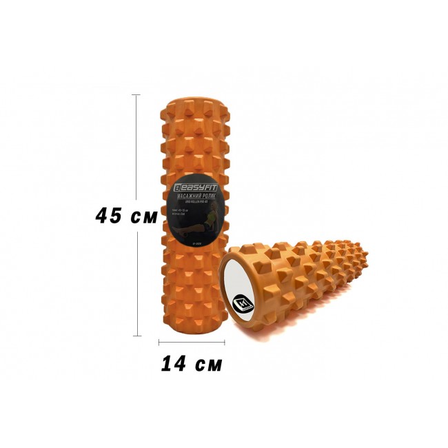 Массажный ролик EasyFit Grid Roller PRO 45 см Оранжевый Массажный ролик EasyFit Grid Roller PRO 45 см Оранжевый