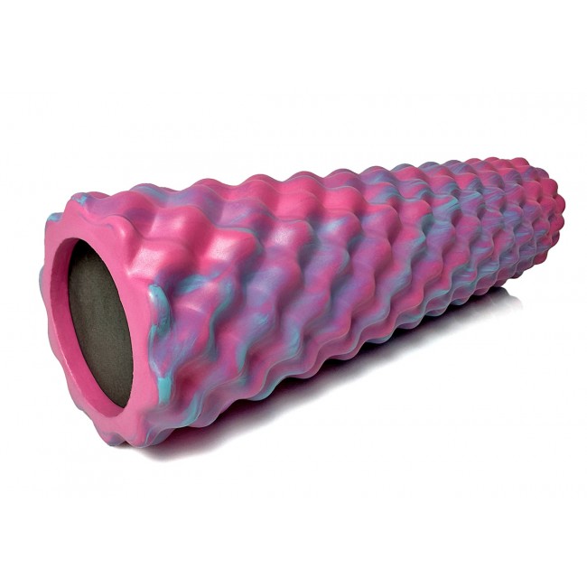 Массажный ролик EasyFit Bubbles 45 см Розовый-голубой