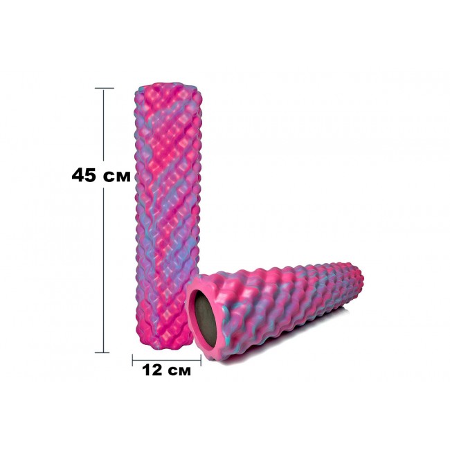 Массажный ролик EasyFit Bubbles 45 см Розовый-голубой Массажный ролик EasyFit Bubbles 45 см Розовый-голубой