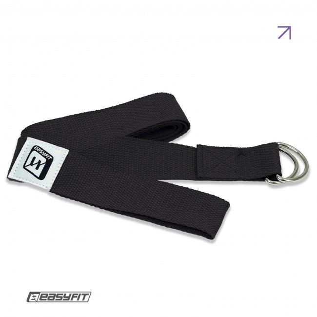Ремень для йоги EasyFit с петлей (черный)