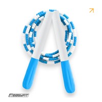 Бисерная скакалка EasyFit FreeRope 2,7м (бело-голубая)