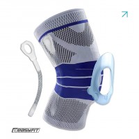 Бандаж (фиксатор) коленного сустава с ребрами жесткости и силиконовой вставкой. Размер S