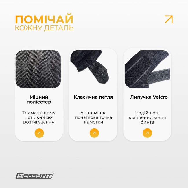 Бинти для боксу EasyFit Classic Wrap 4,5 м