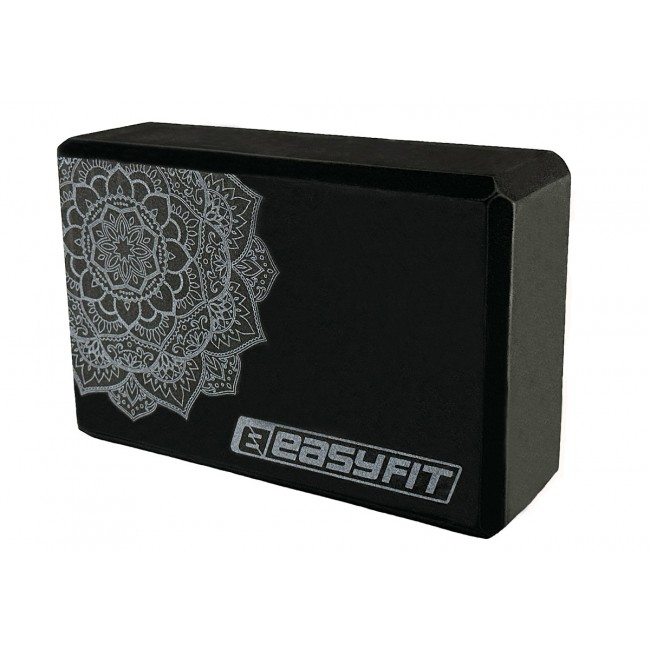 Блок для йоги EasyFit EVA с рисунком черный Блок для йоги EasyFit EVA с рисунком черный