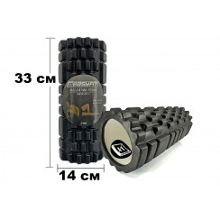 Масажний ролик EasyFit Grid Roller 33 см v.1.1 Чорний