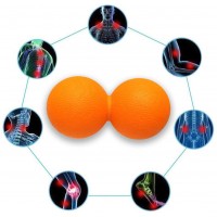 Масажний м'ячик EasyFit TPR подвійний 12х6 см помаранчевий