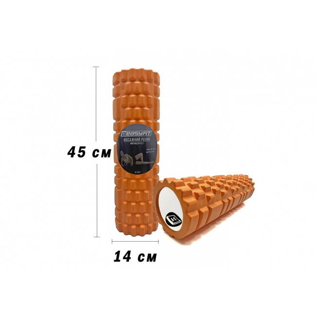Массажный ролик EasyFit Grid Roller 45 см v.2.1 Оранжевый Массажный ролик EasyFit Grid Roller 45 см v.2.1 Оранжевый