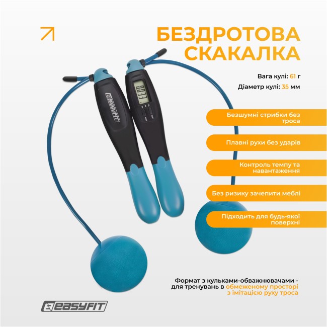 Скакалка для бокса EasyFit TwinRope 2,8м черный-зеленый