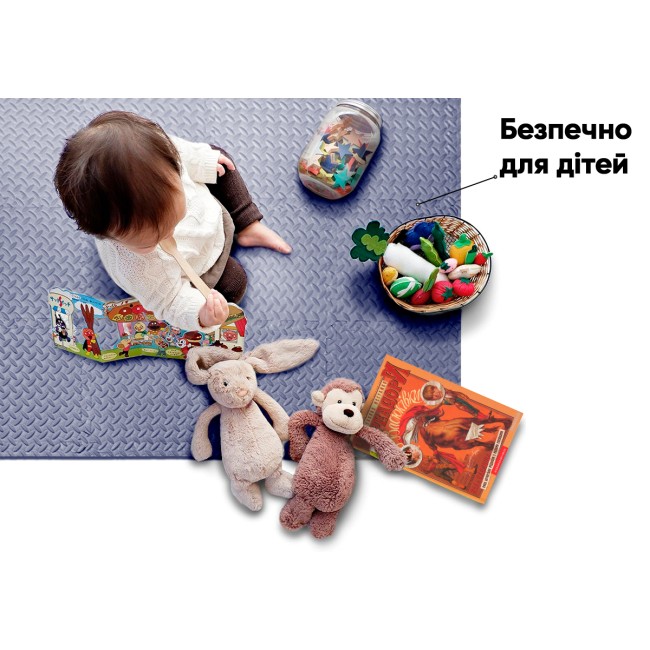 Татамі мат EasyFit 8 шт (30х30х1 см) хвіст ластівки сіній