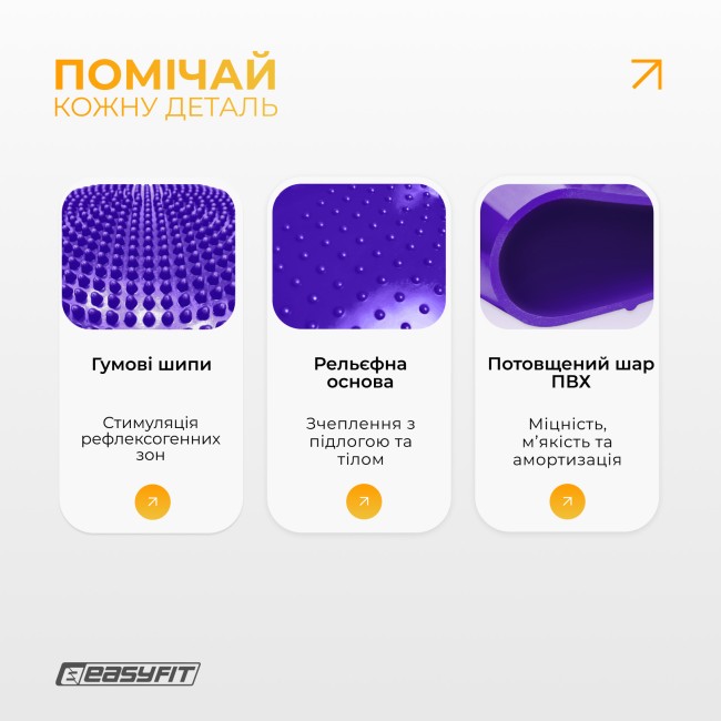 Балансировочная подушка массажная EasyFit Balance Cushion-A фиолетовая + насос