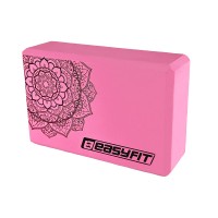 Блок для йоги EasyFit EVA с рисунком розовый