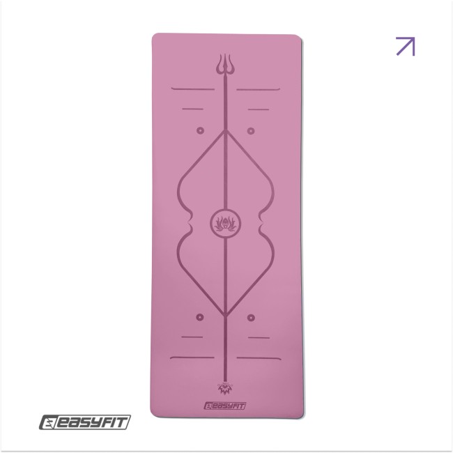 Килимок для йоги професійний EasyFit Pro каучук 5 мм Рожевий